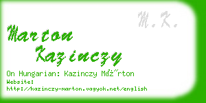 marton kazinczy business card